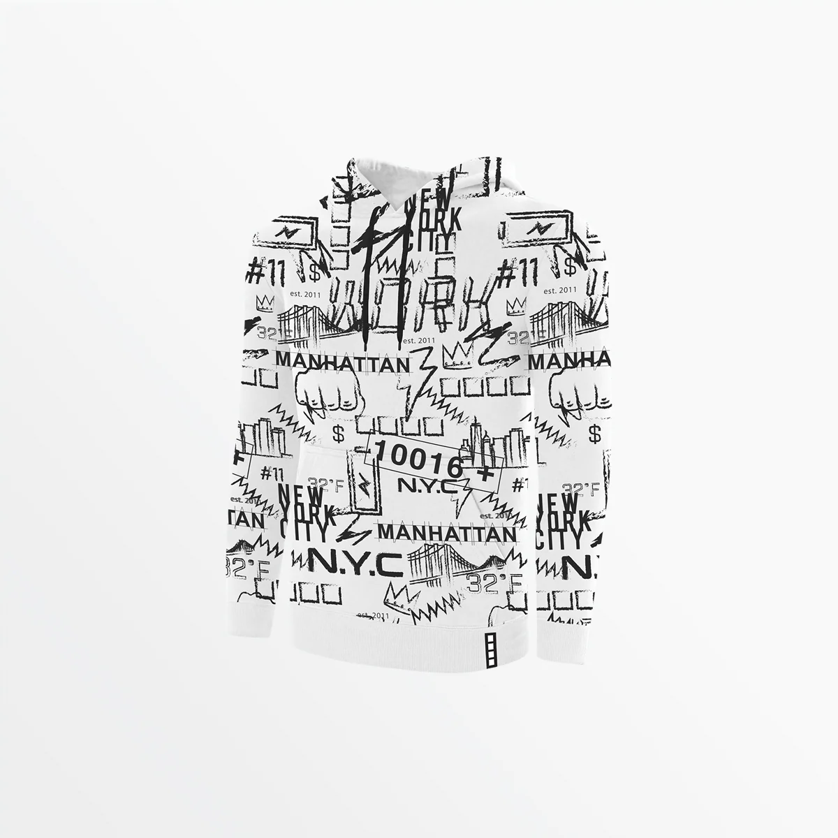 MEN'S FLEECE GRAPHIC PRINT PULLOVER HOODIE