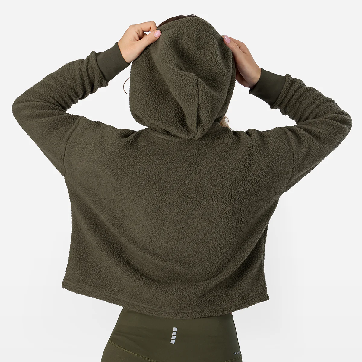 WOMEN'S SHERPA CROPPED PULLOVER HOODIE - Image 5