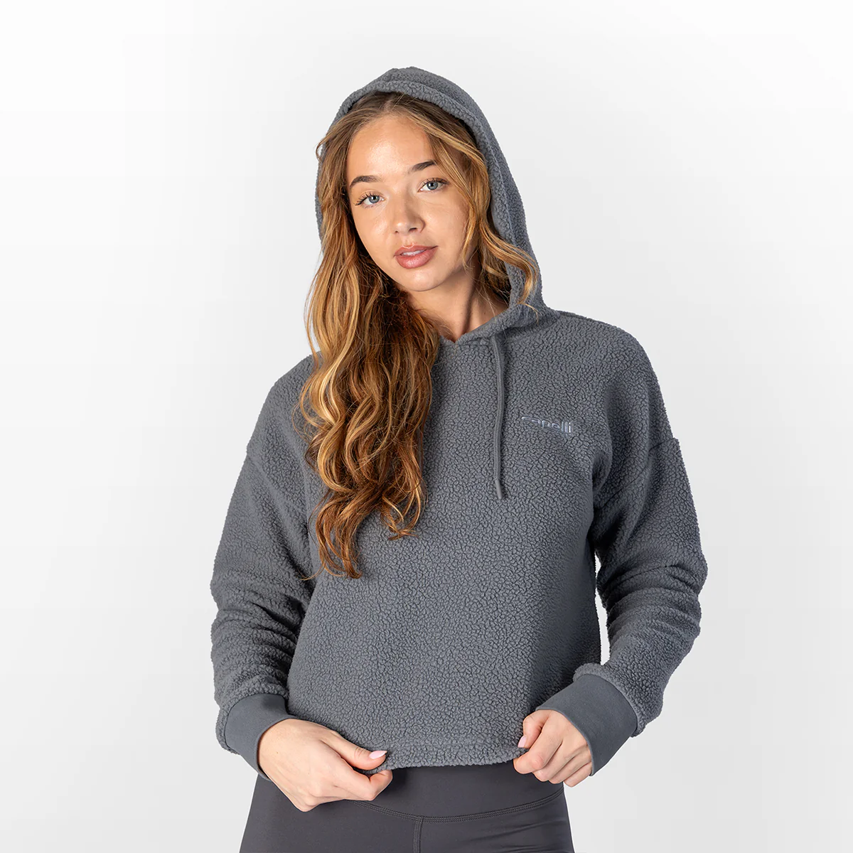 WOMEN'S SHERPA CROPPED PULLOVER HOODIE - Image 3