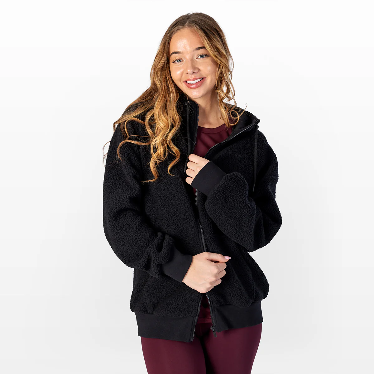 WOMEN'S SHERPA ZIP UP HOODIE